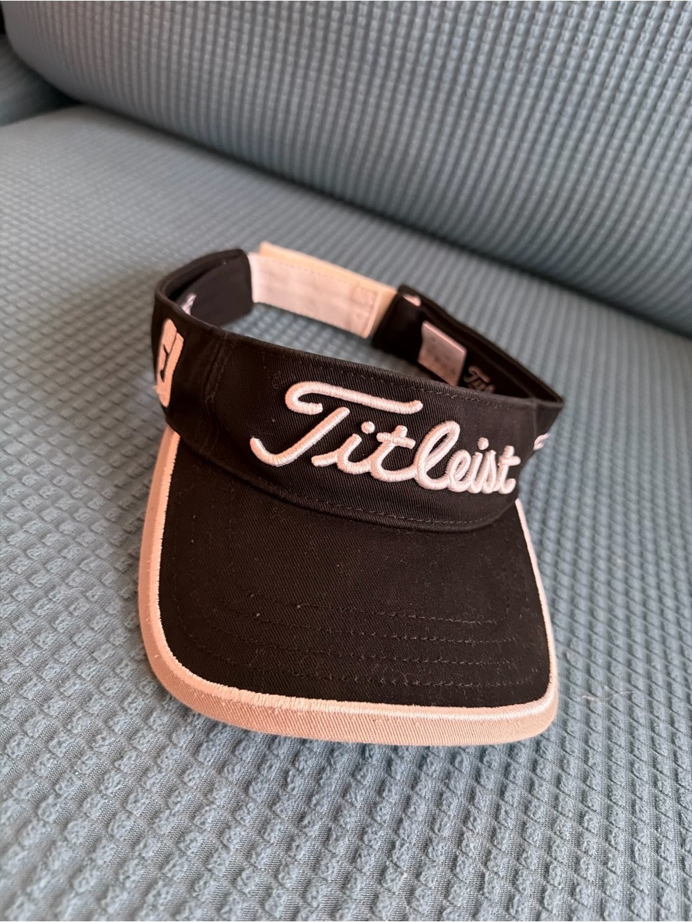 Titleist Black Visor with White Trim and Logo